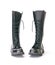 Tall knee high combat boots with screwed on soles