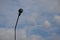 Tall and large lamp installed on the road, outdoor sky background, street illumination concept.