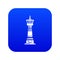 Tall lighthouse icon blue vector