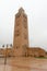 Tall minaret of historic mosque