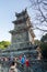 A tall pagoda at the Mount Luojia, which lies in the Lotus Sea to the southeast of Putuo Mountain, Zhoushan, Zhejiang, the place