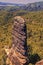 Tall rock, stone peak in Czech Switzerland