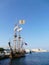 Tall ship frigate docked in Rhodes