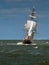 A tall ship on a stormy day