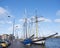 Tall ships in the harbor of kampen in the netherlands