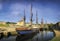 Tall Ships in the historic Charlestown Harbour, Cornwall