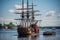 The Tall Ships Parade during the Kiel Week 2016, The Kieler Woche is performing during the 125th Kiel Week, AI Generated