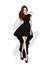 A tall, slender girl in a beautiful evening dress. Fashion & Style. Vector illustration.