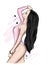 A tall, slender girl in a stylish swimsuit. Vector illustration. Fashion and style, clothing and accessories.