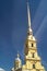 Tall spire of Russian church