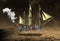 Tall Steampunk Sailing Ship Surreal