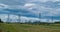 Tall steel pylons at Deeside in Wales UK