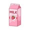 Tall strawberry milk carton vector clipart