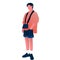 Tall and Stylish: Illustration of a Cool Guy in Short Pants