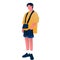 Tall and Stylish: Illustration of a Cool Guy in Short Pants