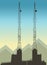 Tall telecommunication tower illustration