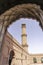 A tall tower of Lahore fort taken through a door, Lahore, Pakistan