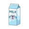 Tall vanilla cow`s milk carton clipart vector illustration element