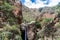 Tall waterfall in Quebrada del Colorado canyon near Cafayate, Argenti