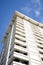 Tall White Architecture Building with blue sky building, abstract perspective