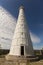 Tall and white Tahkuna lighthouse on Hiiumaa island