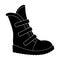 Tall winter boots made of wool with Velcro. Shoes for explorers.Different shoes single icon in black style vector symbol