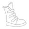 Tall winter boots made of wool with Velcro. Shoes for explorers.Different shoes single icon in outline style vector