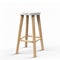 tall wooden bar stool isolated on white background. generative AI.
