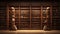 Tall wooden bookshelves in the library.