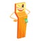 Tall yellow cartoon ATM cash refill laughing