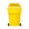 Tall yellow trash tank. Vector illustration on white background.