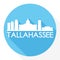 Tallahassee Florida Capital USA Round Icon Vector Art Flat Shadow Design Skyline City Silhouette Template Logo