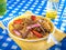 Tallarin Saltado, beef and noodle stir fry,a typical Peruvian dish