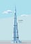 Tallest Building in the World 2021 - Vector Illustration of Burj Khalifa