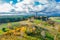 Tallest Lithuanian observation view tower in Birstonas in autumn