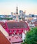 Tallin downtown aerial cityscape, Estonia