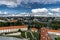 Tallin Estonia aerial drone image from Toompea hill with view from the Dome church, Tallinn, Estonia