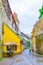 TALLIN, ESTONIA, AUGUST 16, 2016: View of a colorful buildings stretched alongside the medieval fortification in the