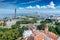 Tallinn capital of Estonia view from above port and ship