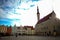 Tallinn Central town hall square in the evening