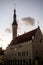 Tallinn Central town hall square in the evening