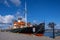 Tallinn, Estonia - April 29, 2023: Suur Toll icebreaker at the pier. The icebreaker steamer is part of the Tallinn