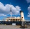 Tallinn, Estonia - April 29, 2023: Suur Toll icebreaker at the pier. The icebreaker steamer is part of the Tallinn