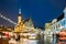 Tallinn, Estonia. Christmas Market On Town Hall Square. Christmas Tree