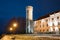 Tallinn, Estonia. Evening Night View Of Upper Town Castle Corner