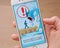 Tallinn, Estonia - July 20, 2016 : The caution advises players to be aware of the surroundings while playing Pokemon Go