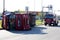 Tallinn, Estonia - June 26: Red Man D20 trailer truck crashed an