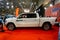 TALLINN, Estonia - MARCH 01-03, 2019: white Dodge RAM 1500 LONGHORN CREW CAB at an exhibition Tallinn Boat Show Â«MeremessÂ» in