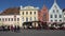 Tallinn, Estonia - MAY, 2018: Turists walking Town Hall Square in the old Tallinn. Estonia.