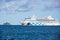 Tallinn, Estonia - September 20, 2020: AIDA Aura and Tallink Shuttle at bay of Tallinn, AIDA cruising ships in Tallinn